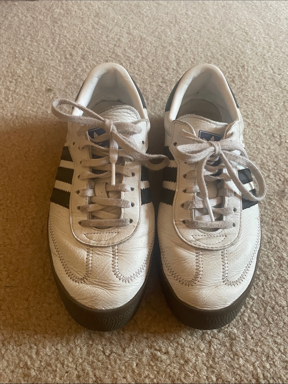 White and Black Women’s Adidas Samba Sneakers